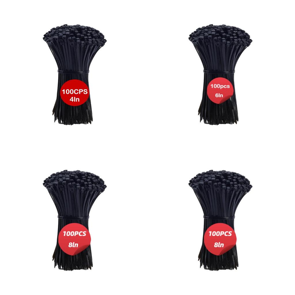 400/100 Durable Nylon Cable Ties, Size 20/15/10cm, Self-locking Nylon Cable Ties, for Office, Industrial, and Workshop Wiring, Cable Management
