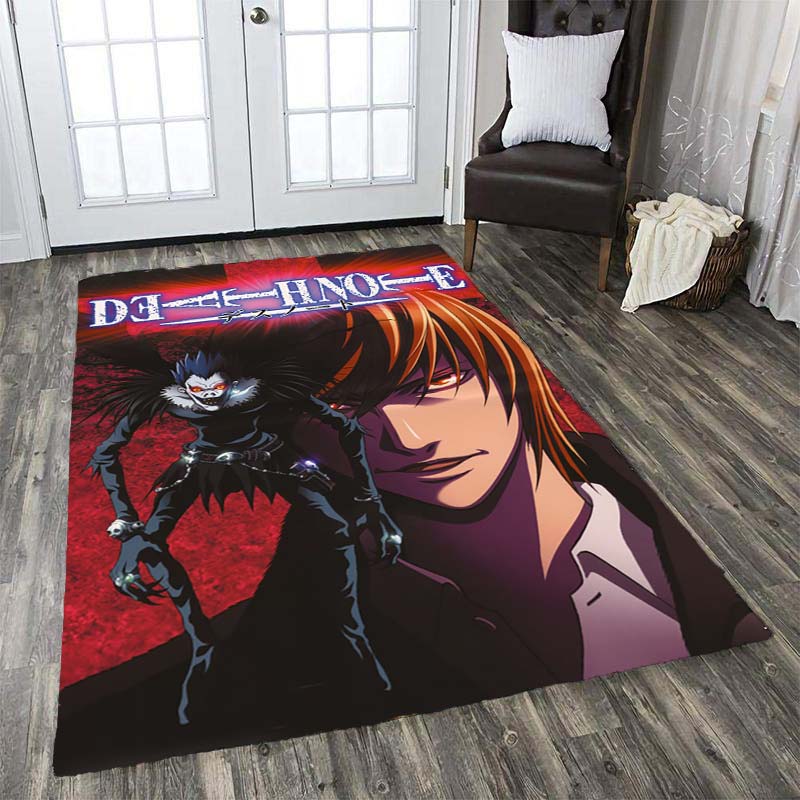 Death Note Comic Printed Carpet Living Room Bedroom Area Rug Coffee Table Carpet Anime Mat Cartoon Rug Anti-slip Home Decoration