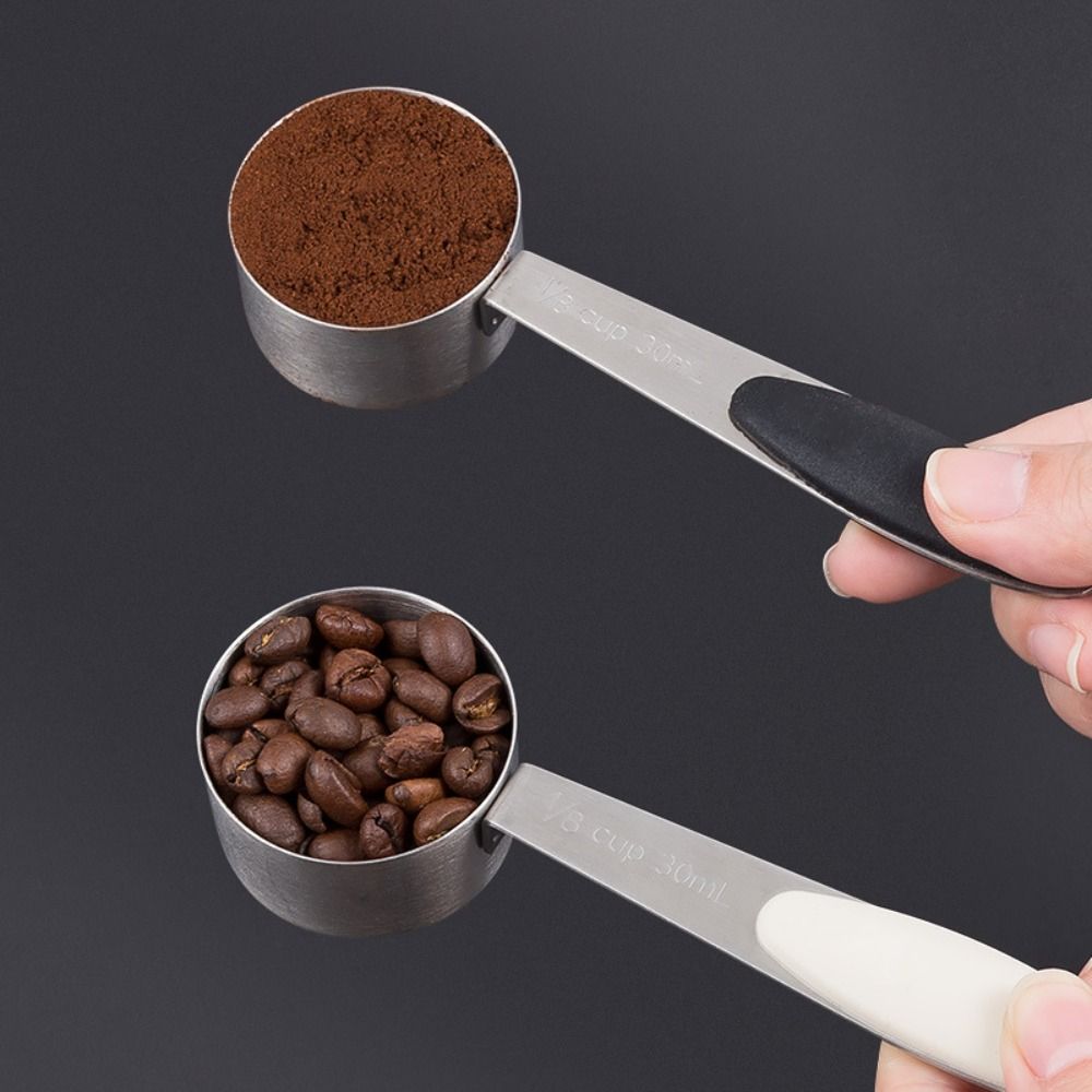 Stainless Steel Measuring Spoon Round Shape Coffee Scoops Food Grade Powder Spoon  Teas
