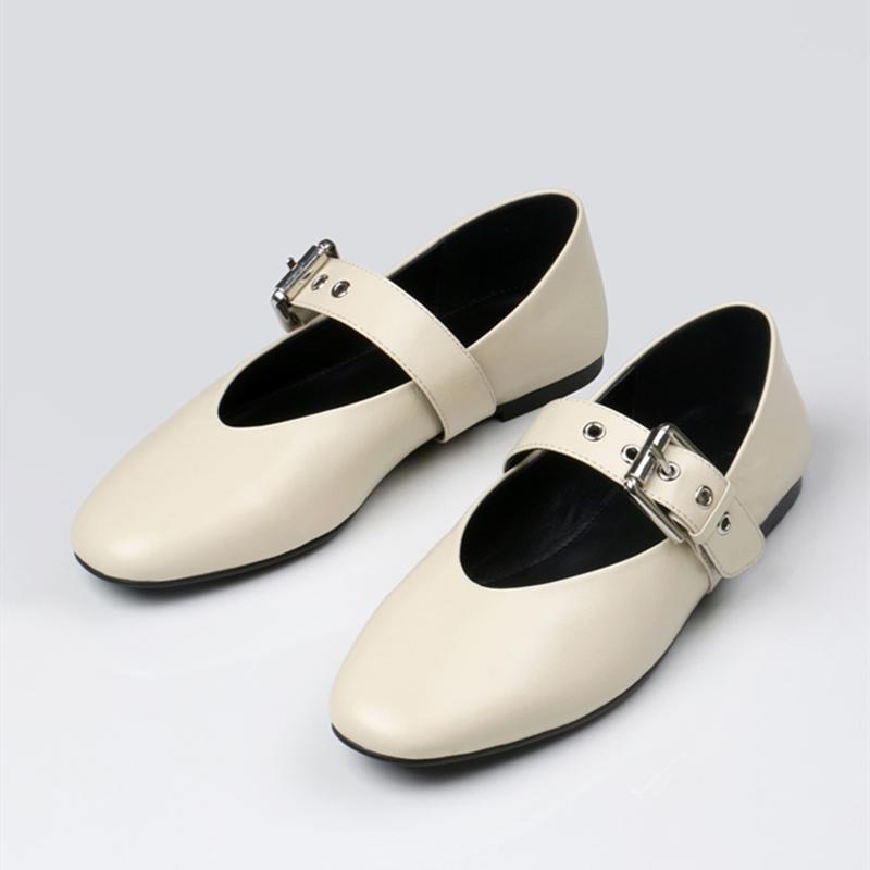 Fashion AIYUQI Women’s Flat Shoes 2025 New Buckle Mary Jane Female Shoes Genuine Leather Large Size Ballet Women Loafers