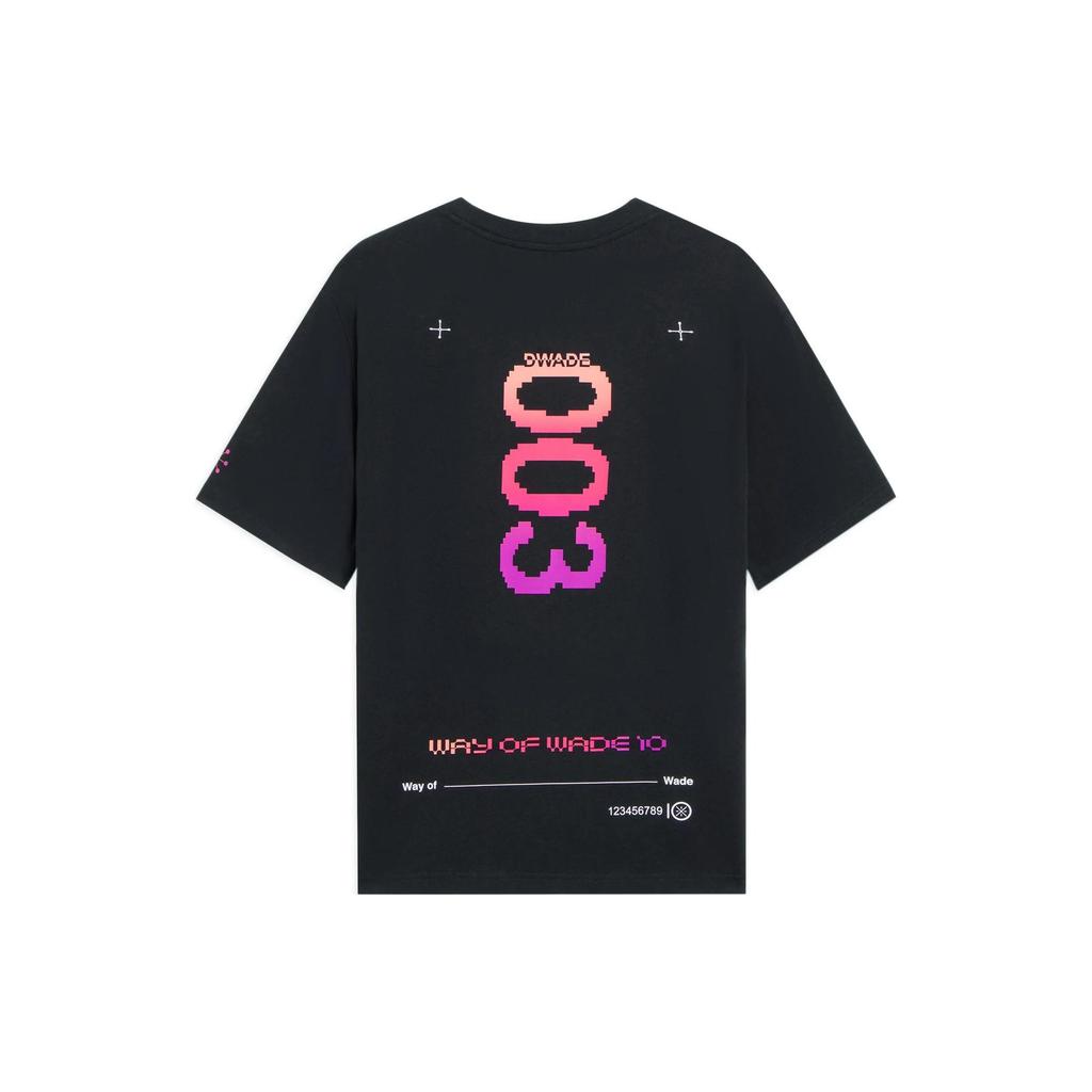Li Ning Wade Collection T Shirts Men's Black Crew Neck Moderate Straight Fit AHSSA47-1
