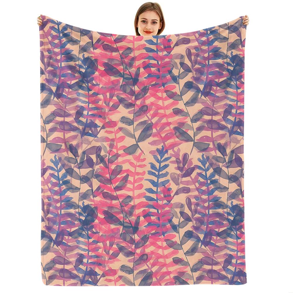 Watercolor Gradient Shark Soft Flannel Blanket Breathable Warm Throw for Office Car Sofa Kids Room Birthday Xmas Gift