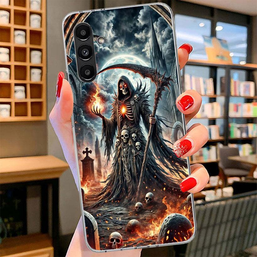 Death Grim Reaper Skull Scythe Phone Case For Samsung Galaxy A17 A37 A57 A16 A26 A36 A56 A15 A25 A35 A55 A14 A24 A34 A54 A13 A23