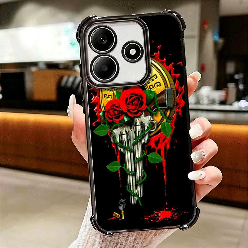 Band G-Guns N R-Roses Plating Phone Case For Xiaomi Redmi Note 14 15 Pro Plus 13 12 11 11S 11T 10 9S 9 5G Anti-Fall Airabag Cove