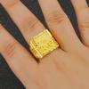 Men's Vietnamese Ethnic Style Gold Sand Ring - Long-Lasting Real Copper Alloy, Good Fortune, Imitation Gold, Adjustable.