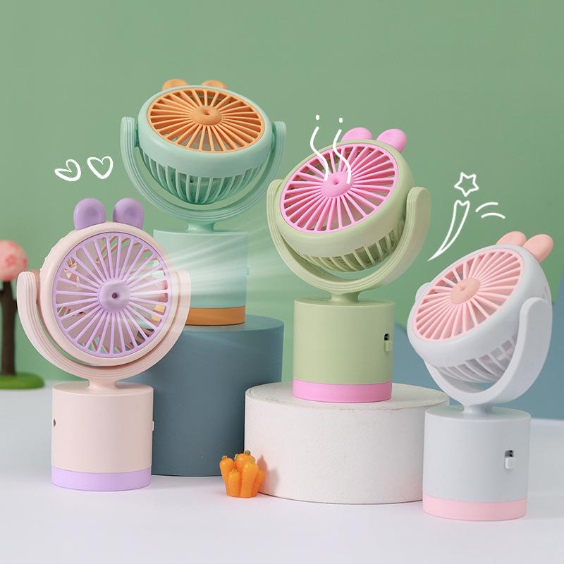 Portable Student Desktop Mini Fan - Rechargeable and Customizable Gift