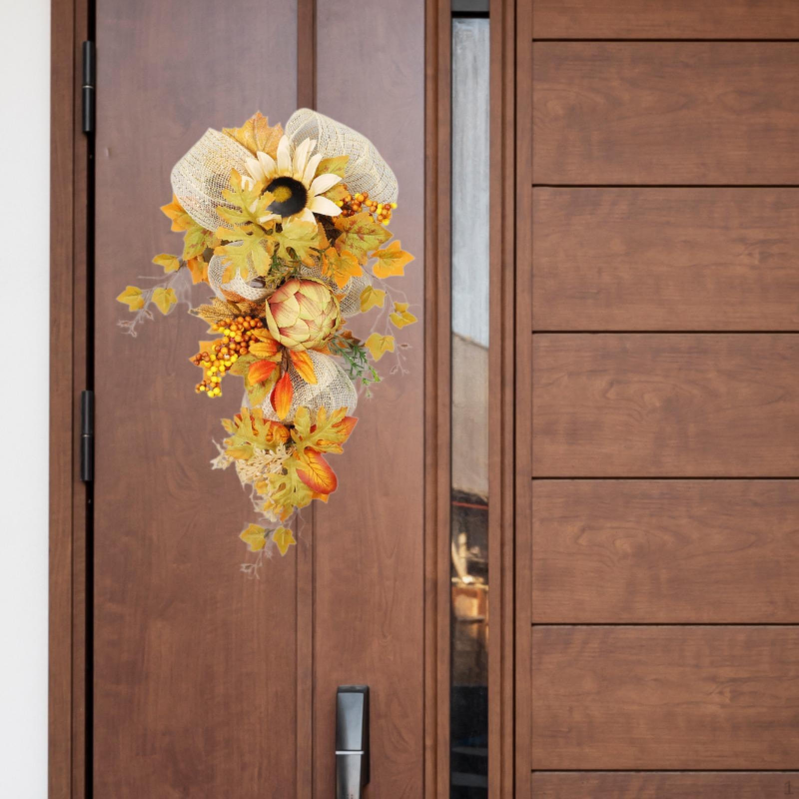 

Fall Harvest Swag Hanging Wreath,Home Decor Christmas Decoration Outdoor Indoor Window