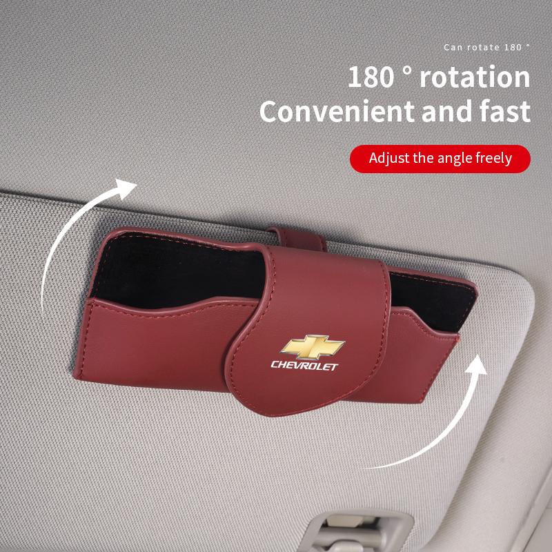 Car Interior Accessories Sun Visor Sunglasses Storage Box For Chevrolet Bolt Spark Tahoe Z71 Aveo Impala Lacetti Malibu Sail SS