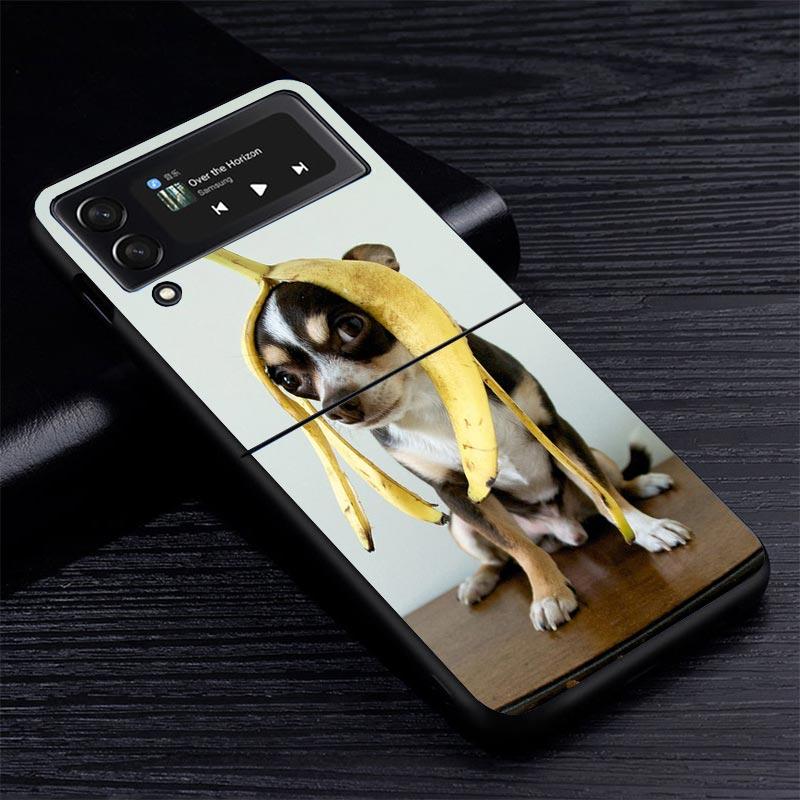 Chihuahua Welpe Teetassen Hunde Z Flip 7 Phnoe Hülle Für Samsung Z Flip 6 5 4 3 5G Galaxy ZFlip7 ZFlip4 ZFlip5 ZFlip6 ZFlip3 Telefon Co