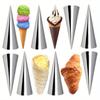 8Pcs Stainless Steel Spiral Pastry Cones - Heavy Duty Non-Stick Molds for Croissants, Ice Cream & Waffles