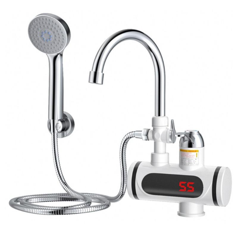 Digital Display Hot & Cold Dual-use Faucet Electric Heating Water Faucet & Shower Home Intelligent Instant Hot Water Faucet