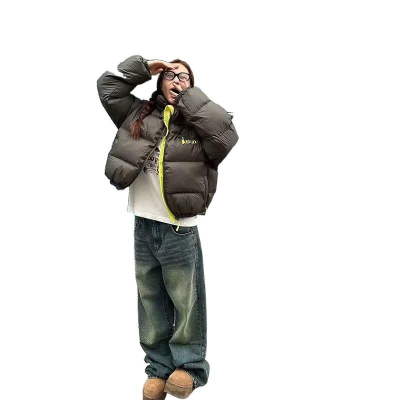 American Retro High-Street Washed Loose Straight Men's Wide-Leg Jeans