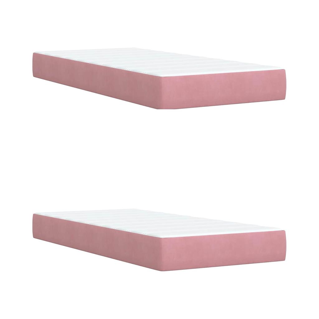 Ottoman Bed with Mattress and Headboard Pink 200 X 200 Cm Velvet