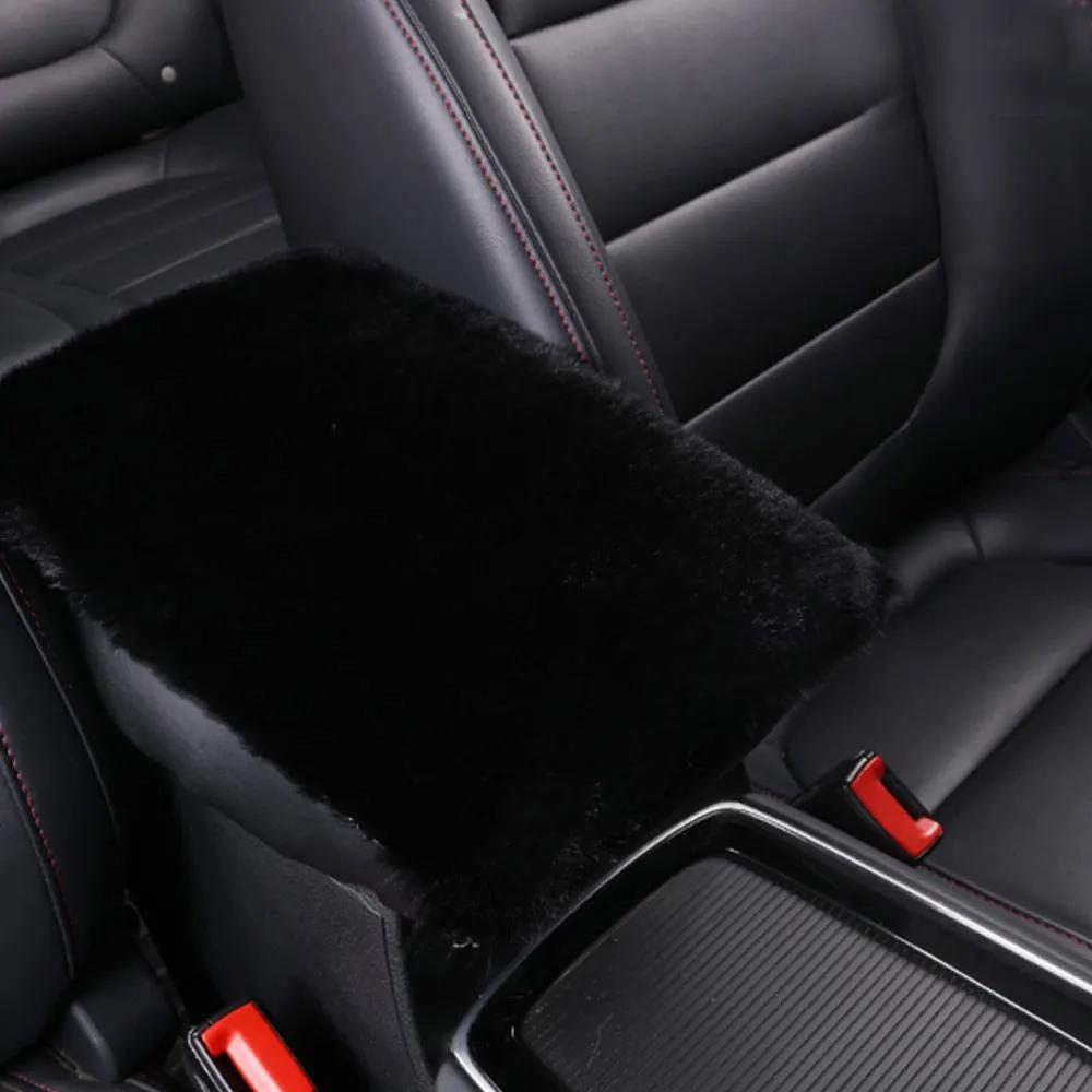 Universal Plush Car Armrest Pad Auto Central Console Armrest Box Cover Arm Rest Box Warm Fur Soft Cushion Accessories Fitment