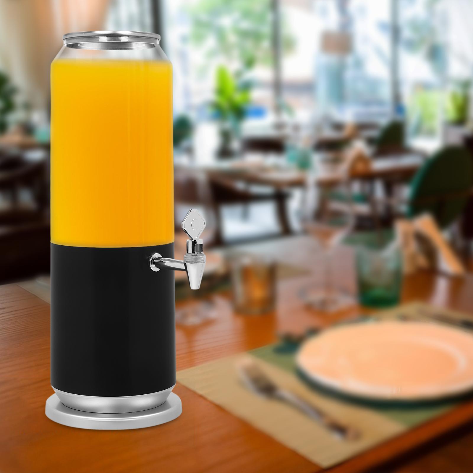 3L Beverage Dispenser with Tap for Christmas Party,Hot/Cold Beverages ABS & PC Clear Barrel with Scale Home & Office Use nero