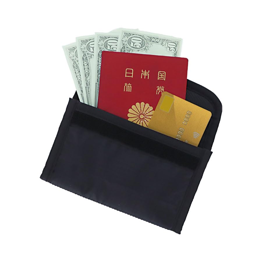 Hidden Travel Pocket Pouch Hidden Pocket Slim Compact Passport Case Simple Black Waist Pouch Travel Pouch Travel Goods