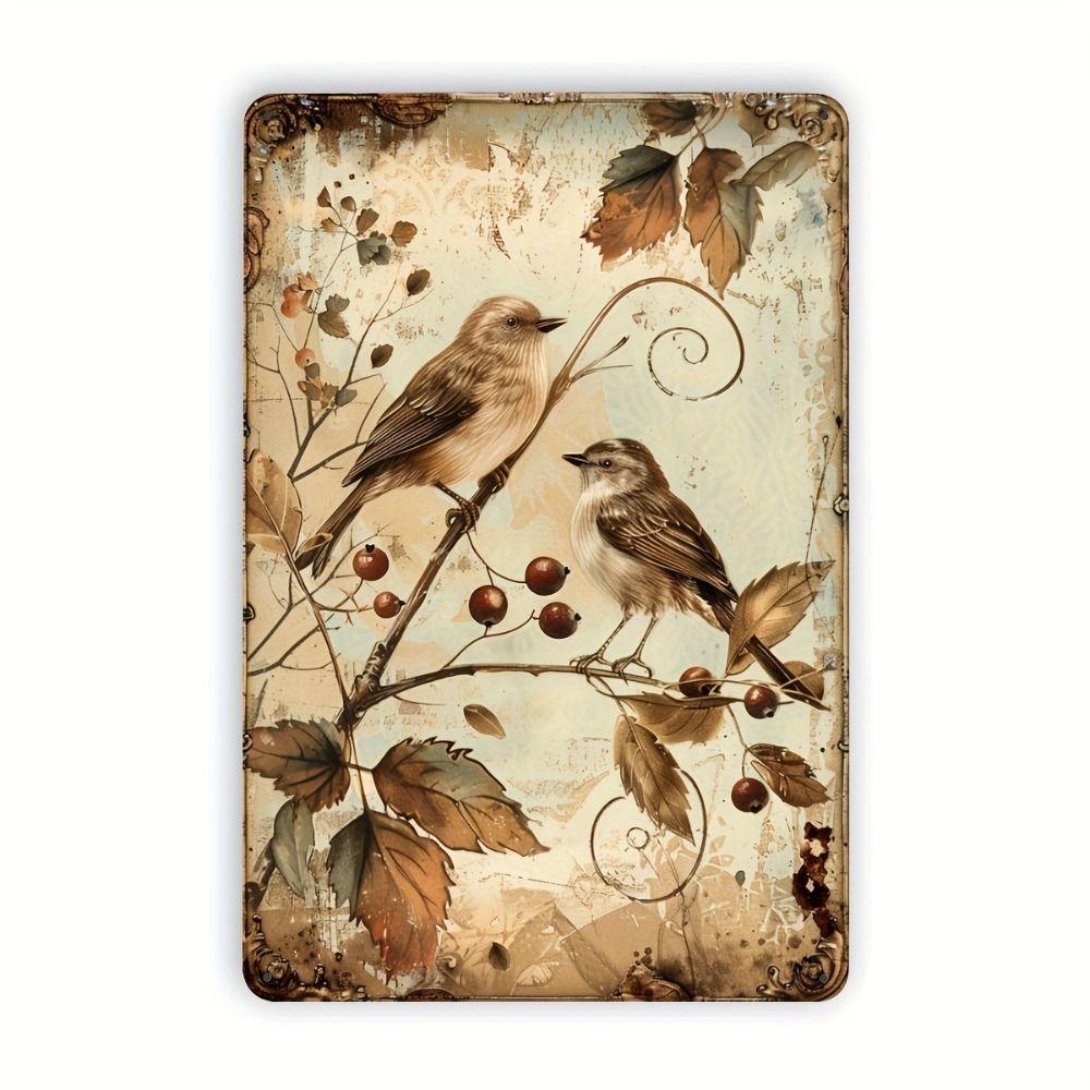 Vintage Metal Tin Sign Easter Bunny with Eggs Wall Decor Home Kitchen 20x30cm