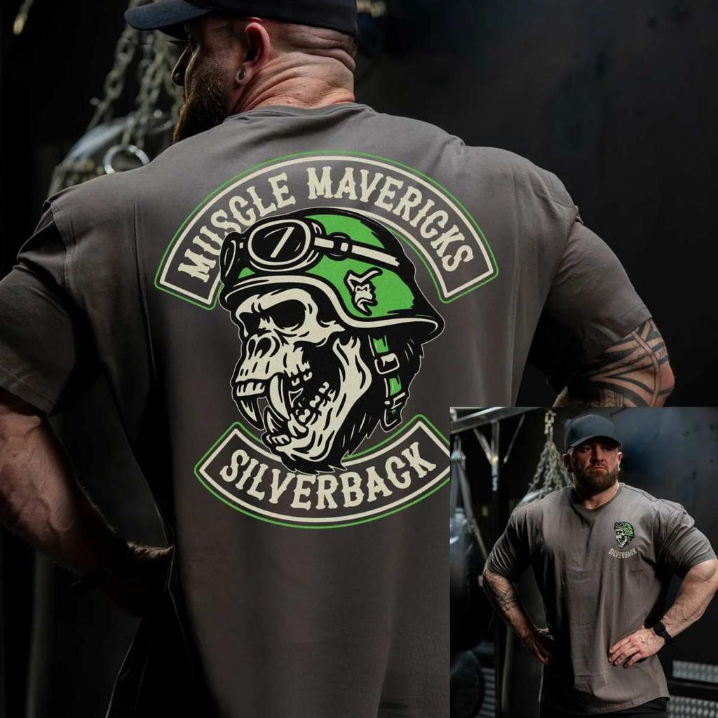 Tricou de antrenament Silverback Fitness Gym Casual pentru bărbați și femei Brand de lux Top 2026 Nou Trend Logo Artistic Doodle