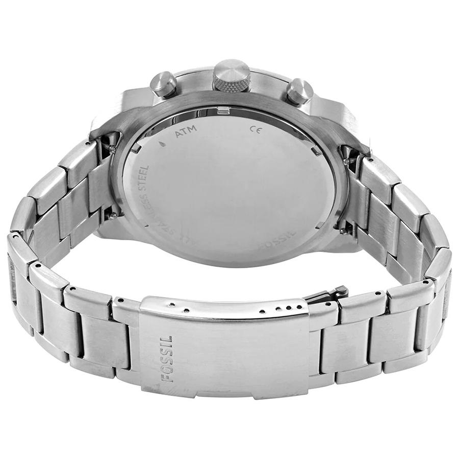 Fossil Bronson Chronograph Black Dial Silver Steel Strap Watch for Men FS5710