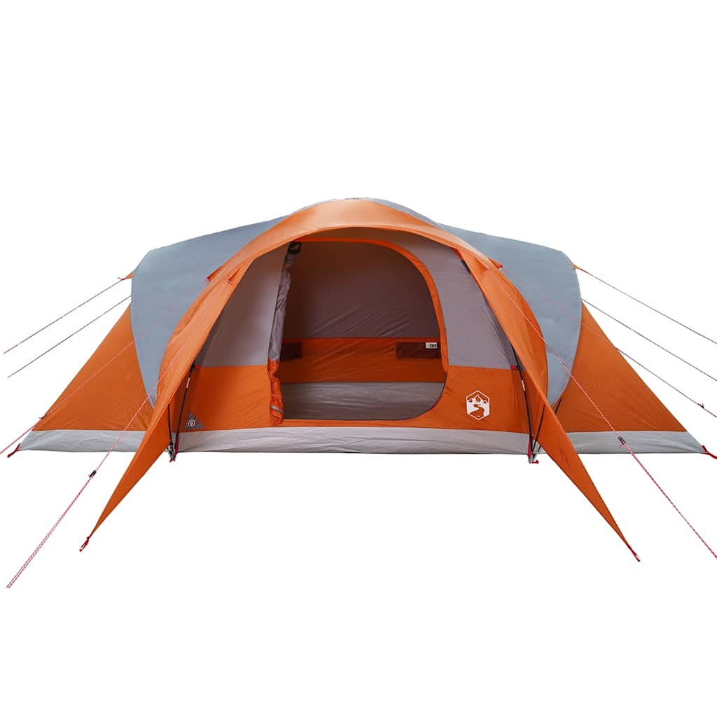 Vidaxl Familienzelt, 6 Personen, Grau-Orange, Wasserdicht