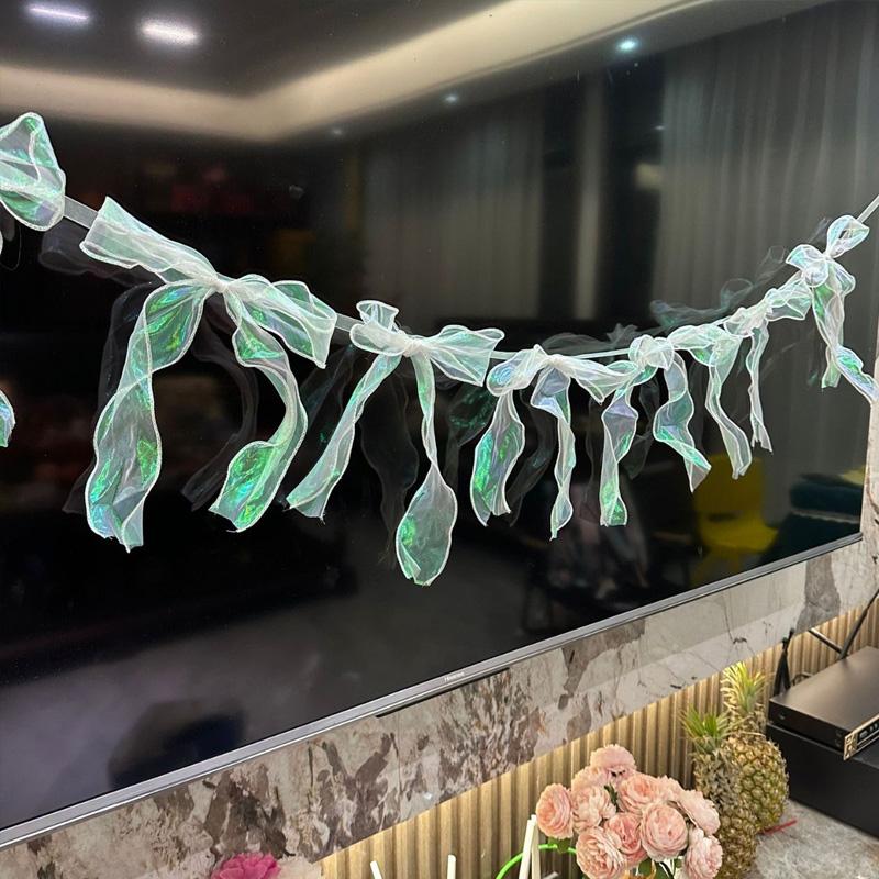 2m Ribbon Backdrop Reusable Glittering Fishtail Tulle Shimmering Wedding/Birthday 10pcs