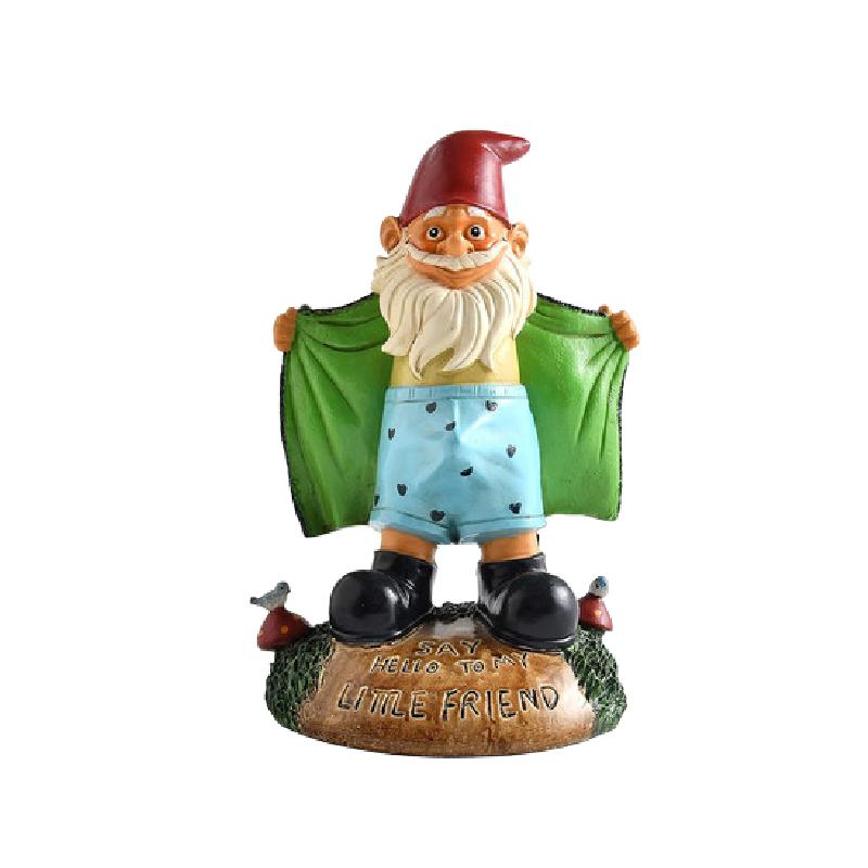 

Gnome Garden Statue Naughty Ornaments Funny Home Miniature Statue Resin Dwarfs Blue Shorts