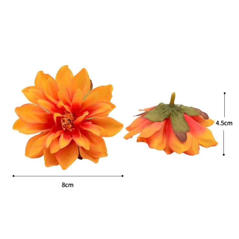 10pcs Satin Dahlia Artificial Flowers Fake Flower DIY Garland Bouquet Silk Chrysanthemum Dahlia Mix Color Brooch Accessories