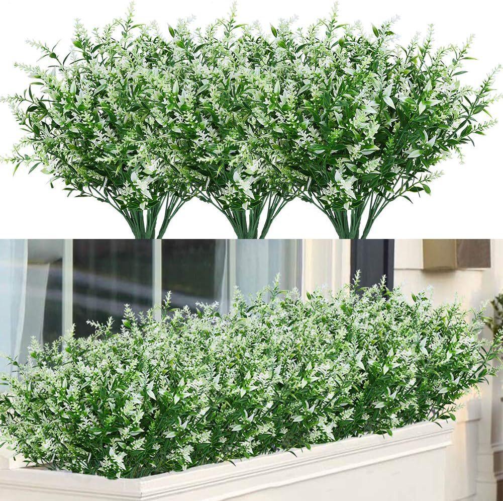 Outdoor Artificial Simulated Green Plants 7 Heads 35 Mesh Lavender Fake Flower Plant Window Decoration Pointed Wheat Ear Handle Bundle