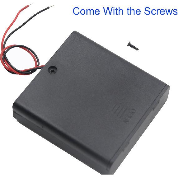 (Packung mit 2 4 AA 6V Batteriehalter mit Schalter, 4X 1,5V AA Batteriehalter mit Kabeln und Schalter