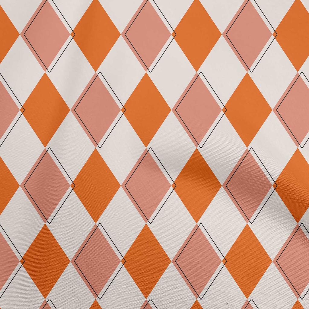 oneOone Cotton Flex Brown Fabric Argyle Fabric For Sewing Printed Craft Fabric By The Yard 40 Inch