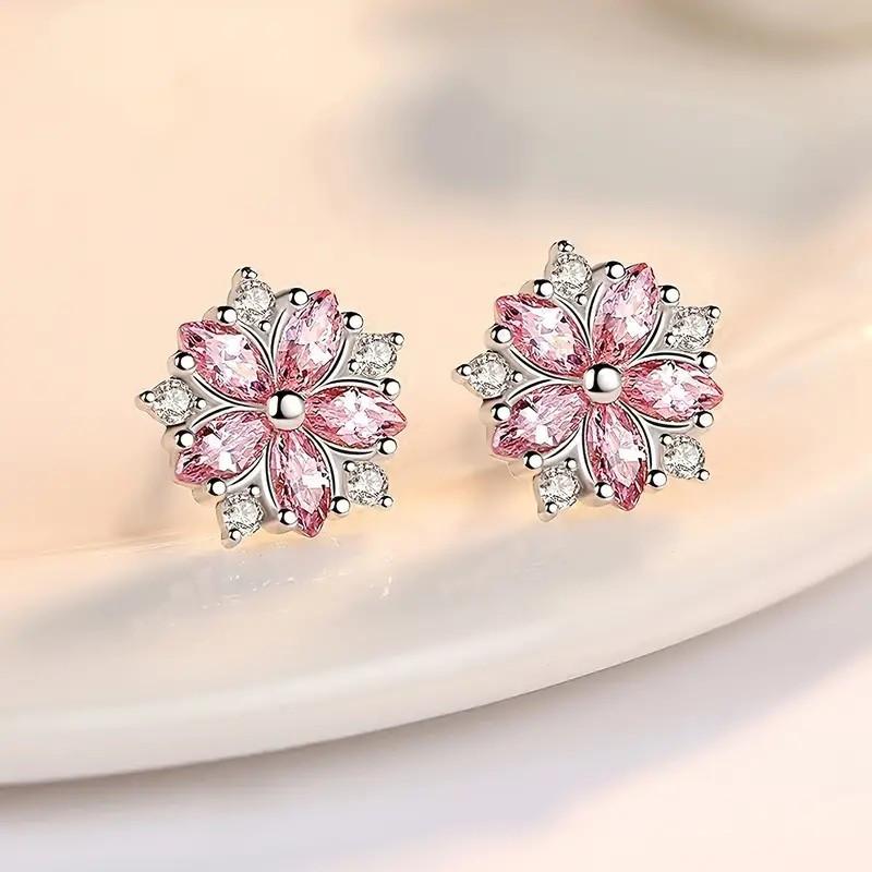 Kirschblüten-Ohrringe für Damen - Zarte florale Stecker, Eleganter Blumenschmuck, Geburtstagsgeschenk für die beste Freundin, Tägliche & Party-Accessoires