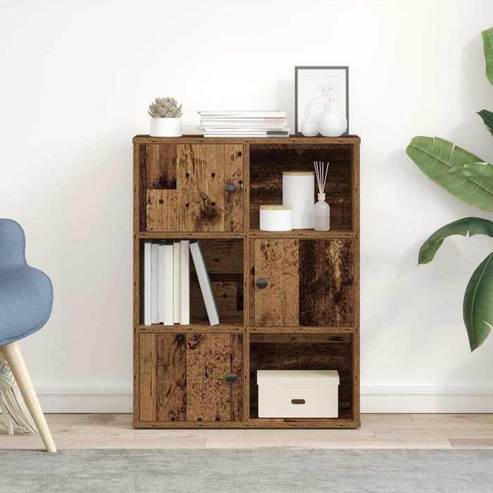 VidaXL Bibliothèque vieux bois 60x24x76,5 cm bois d'ingénierie, étagère à livres, support de rangement, support à livres, 860389