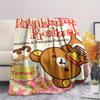1PC Rilakkuma Print Flannel Blanket, High quality All Seasons, Home Decor, Warmth and Comfort, Perfect for Christmas Gifts
