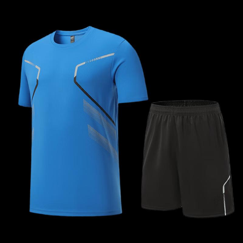 Longchan Men s Short Sleeve Workout Set