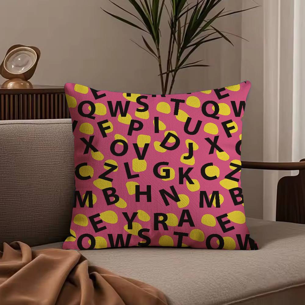 S-Simple E-English Letters Pillow Case Null