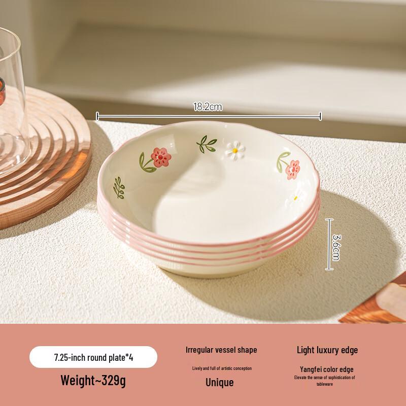 Xiangchong Underglaze Ceramic 7-inch Deep Plate