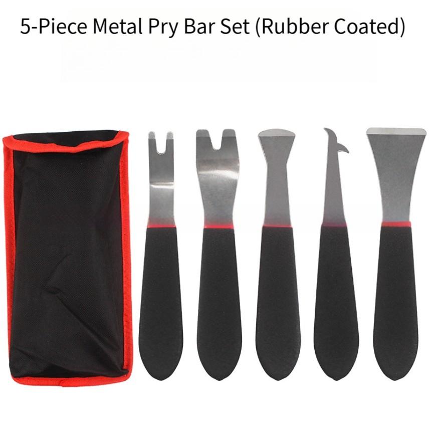 5pcs Stainless Pry Bar Set Trim Removal Tool Kit For Vehicle Interior No Scratch Pry Tool Kit Door Panel Clip Fastener Removal
