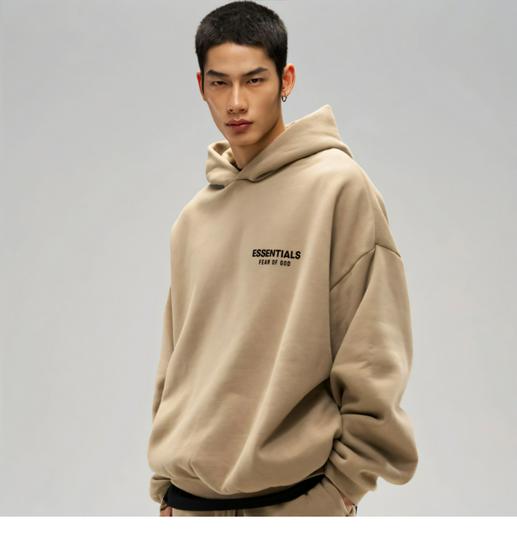FOG Essentials HHH Unisex Fleecegefütterter Schwerer Kapuzenpullover - Amerikanischer Stil Herbst/Winter Freizeitkleidung