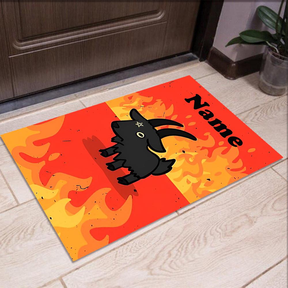 Custom Name Goat Printed Carpet,Rug for Office Chair Living Room Bedroom Kitchen Room Decor Gifts.