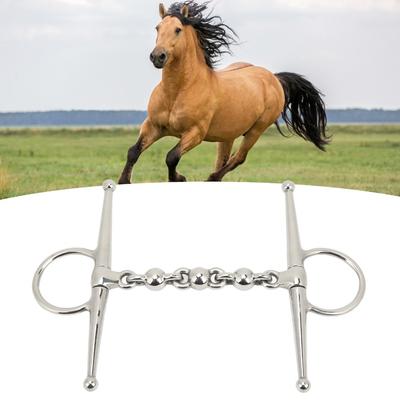 Stainless Steel Full Cheek Snaffle Bit Ball Chain Design Stainless Steel Horse Bit  Riding Use