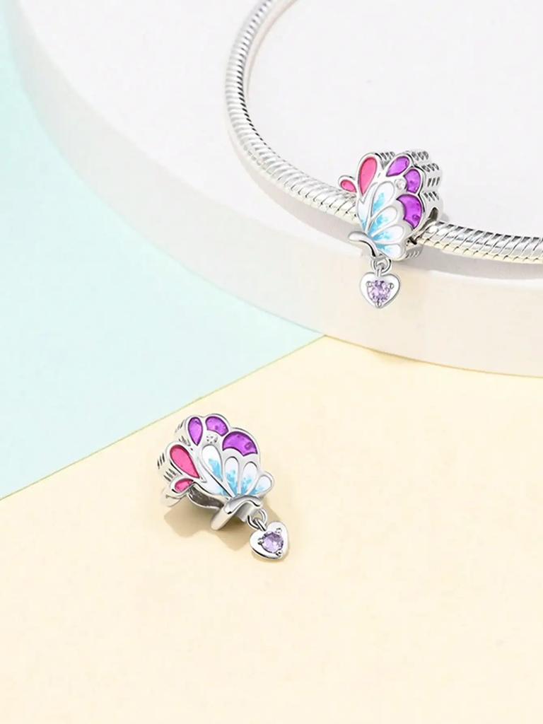 Charm copper Colors Spring Colorful Butterfly Bead for Authentic Bracelets Do It Yourself Bead Charms Charm Bead Charms Jewellery Making Gift for Wome