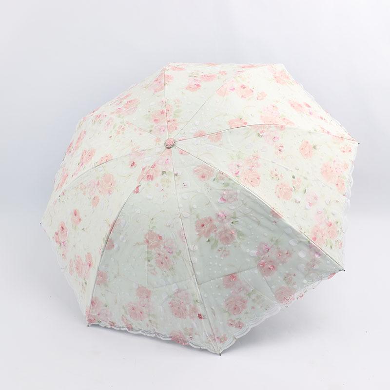 Umbrella lace with UV protection for women, parasol pocket windproof, waterproof, sun and rain, travel  umbrella for women