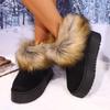 Fashion Shoes for Women Fur Boots Winter Warm Ankle Boots for Women Snow Shoes Round Toe Slip On Female Flock Snow Boot Ladies Shoes