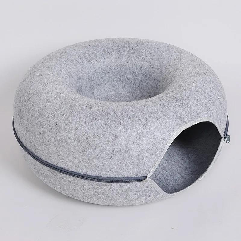 Cat Bed Donut Pet Cat Tunnel Interactive Game Toy Cat Bed Tunnels Indoor Toys Cats House Kitten Training Toy Sports Equipment