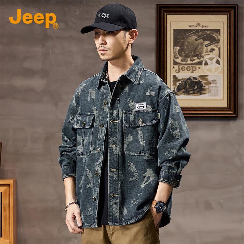 

Jeep Men s Casual Denim Jacket L