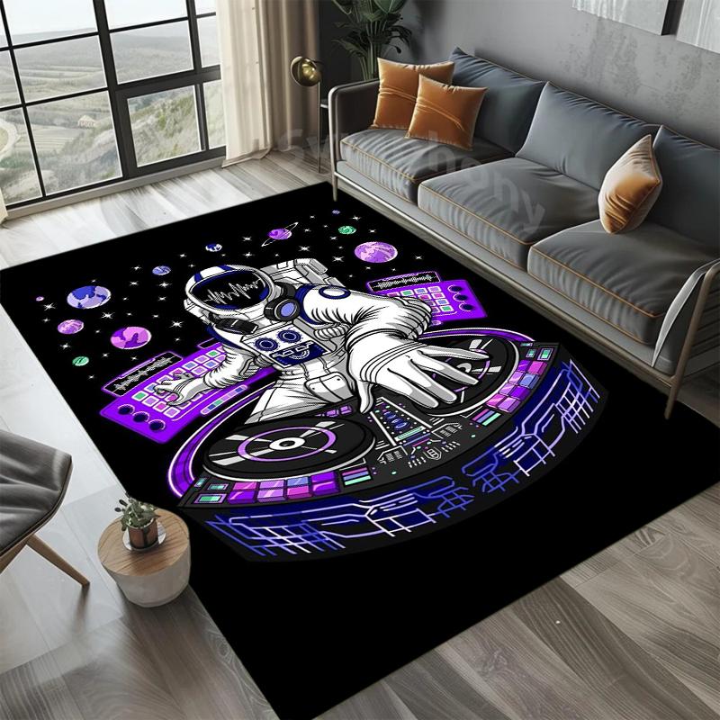Кибер Sci-Fi Космический Диджей Астронавт Ковер Футуристическая Космическая Тема Мягкий Противоскользящий Ковер для Гостиной Спальни Игровой Комнаты 40X60cm