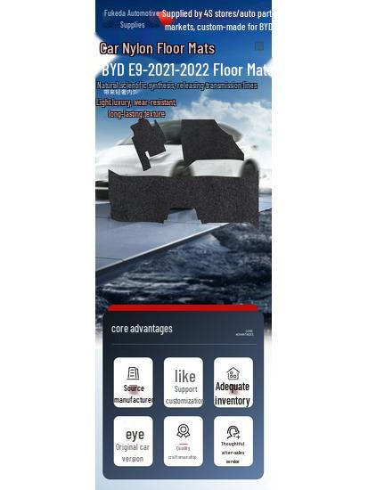 Durable Floor & Trunk Mats for BYD E9-21-22 Models - Thickened, Wear-Resistant Nylon