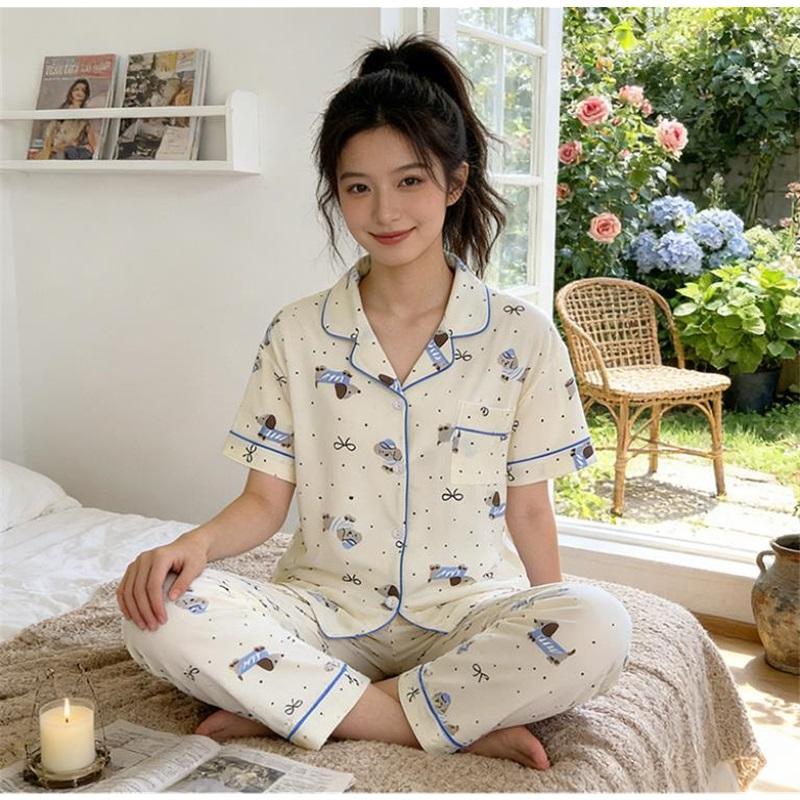 Women's Pajamas Set Pajamas 2-piece Set Airy Soft Casual Printed Pajamas