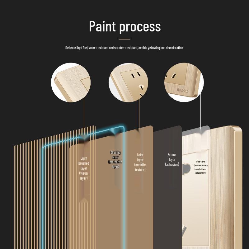 Type 86 Recessed Wall Switch and Socket Panel with USB and Multi-Hole Power Outlets