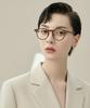 Lingkeonpeuleim Buffalo Horn Round Acetate Eyeglass Frames Brown